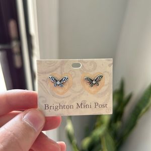 Butterfly silver stud earrings
